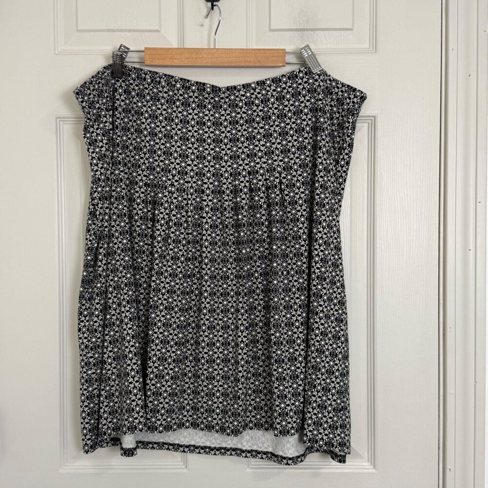 J Jill Skirt Womens 3X Black‎ White Wearever Collection NWT Printed